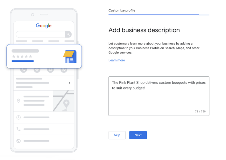 Add Business Description in Google My Business Page