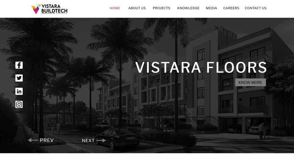 vistara buildtech website UI design by Digital Wallah